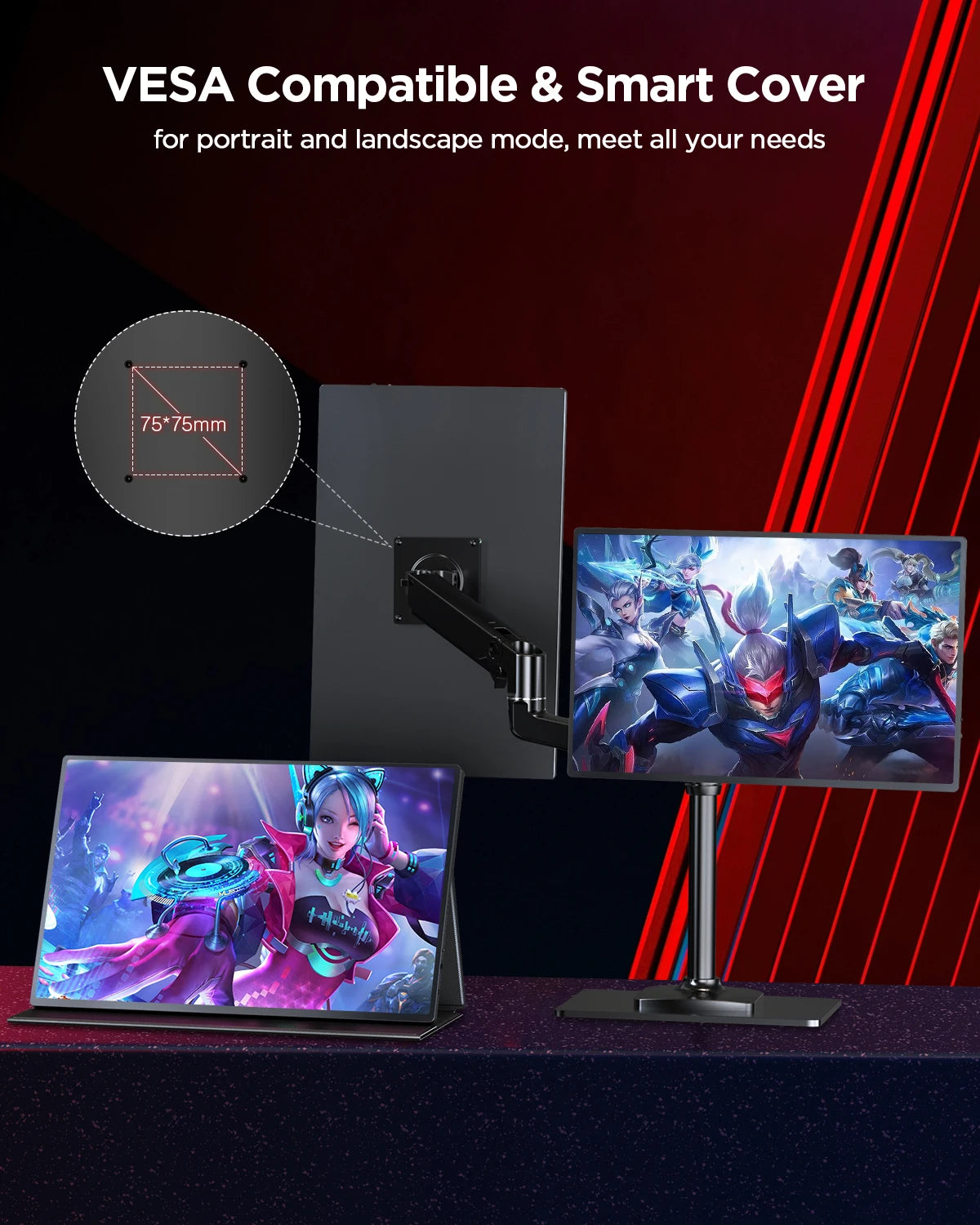UPERFECT UGame C2 Pro – Monitor Portátil 16″ QHD 144 Hz | IPS 100 % sRGB, USB-C / HDMI, FreeSync