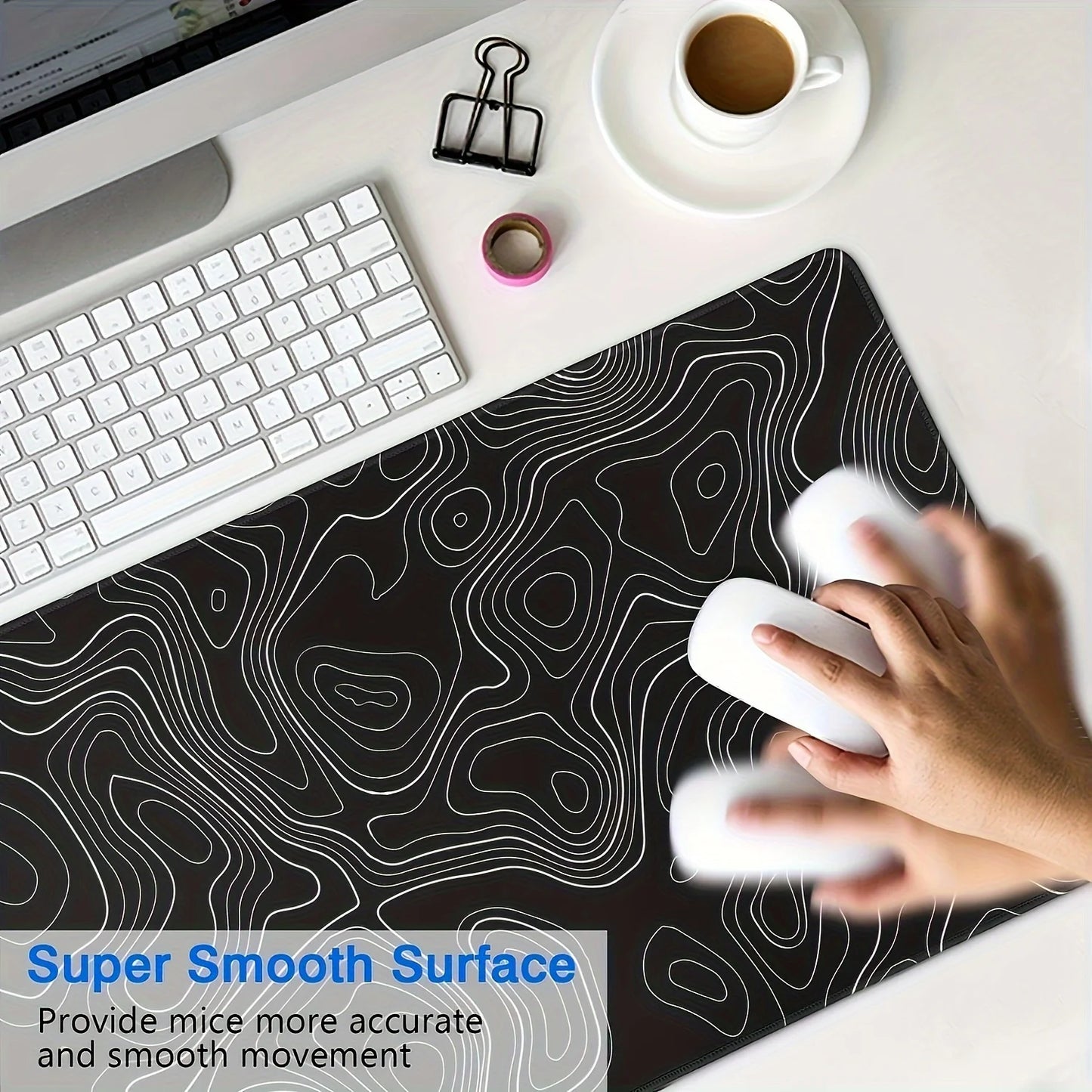 Mouse Pad Gamer XL – Base Antideslizante y Bordes Reforzados para Setups de Escritorio