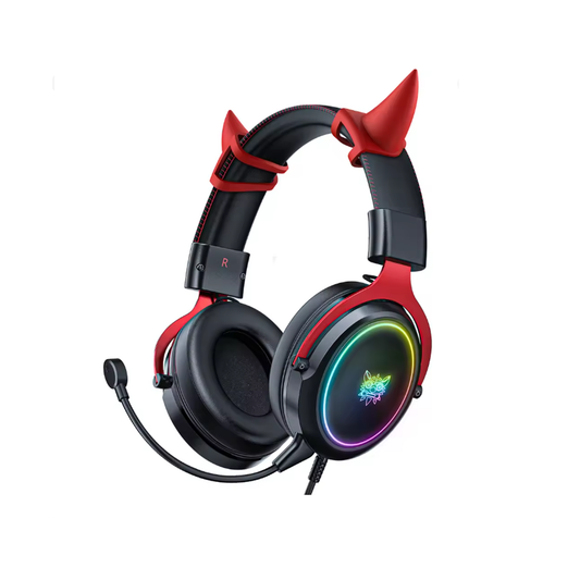 ONIKUMA X10 Wired RGB Headphones | Diseño con cuernos + Mic HD & RGB Light