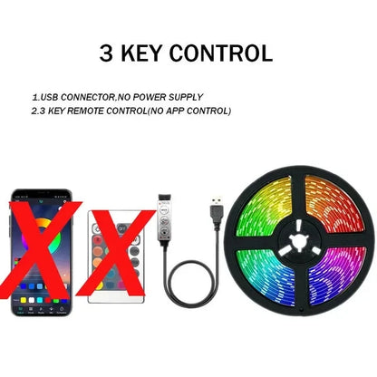 Tira LED RGB con Control por App y USB – Iluminación Personalizable para Setups Gamer, Vitrinas o Pared