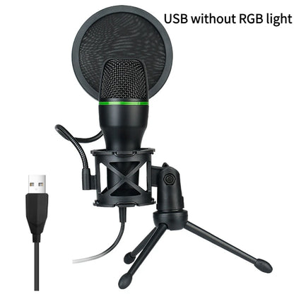 Micrófono Condensador USB/3.5mm para PC – Ideal para Gaming, Streaming y Karaoke