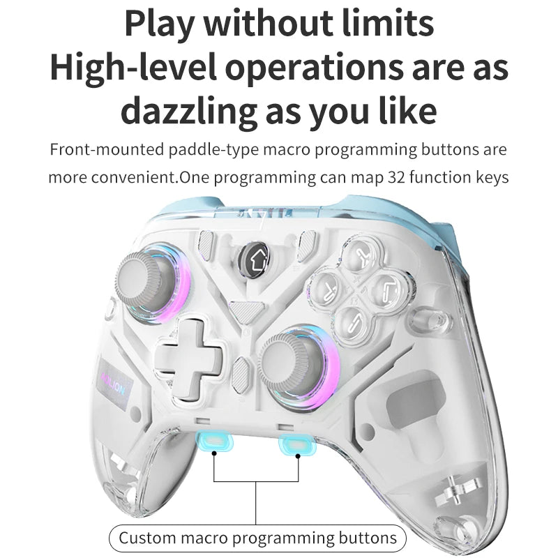 Aolion K10 RGB – Controlador Inalámbrico con Joystick Efecto Hall y Giroscopio | Compatible con Switch, PC y Teléfono