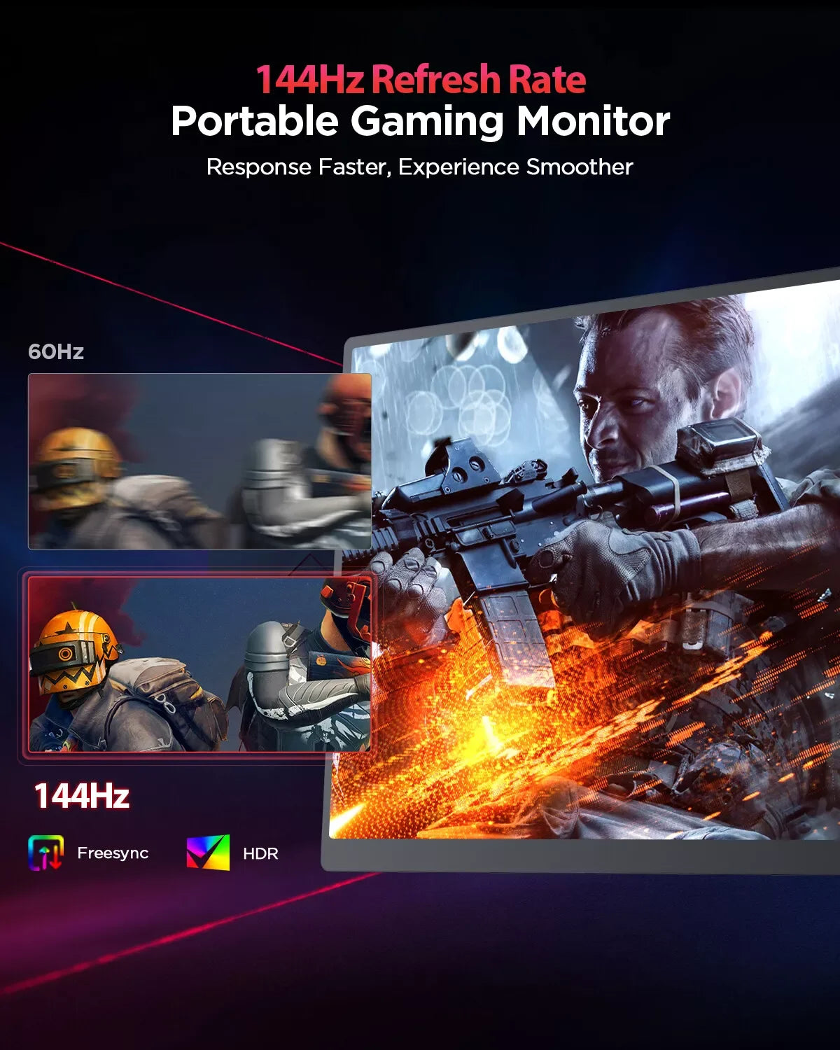 UPERFECT UGame C2 Pro – Monitor Portátil 16″ QHD 144 Hz | IPS 100 % sRGB, USB-C / HDMI, FreeSync