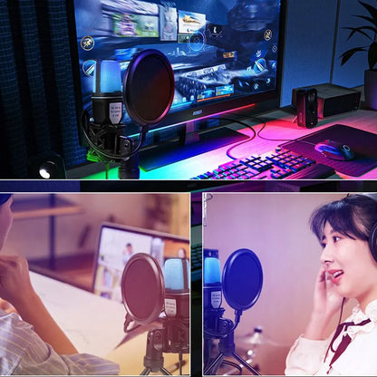 Micrófono USB con Iluminación RGB – Para Gaming, Streaming y Llamadas en PC