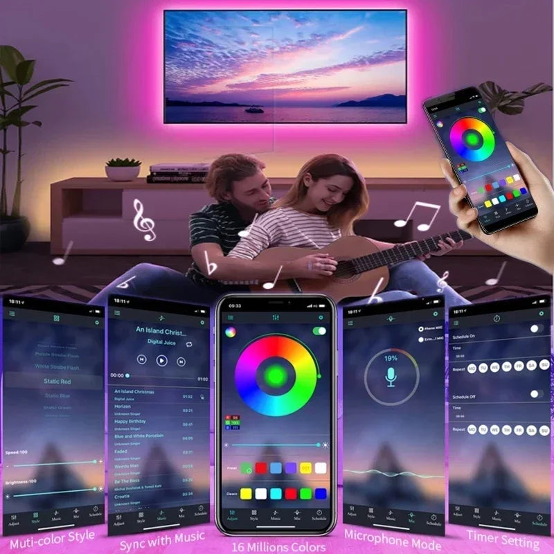 Tira LED RGB con Control por App y USB – Iluminación Personalizable para Setups Gamer, Vitrinas o Pared
