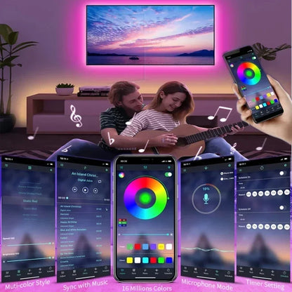 Tira LED RGB con Control por App y USB – Iluminación Personalizable para Setups Gamer, Vitrinas o Pared