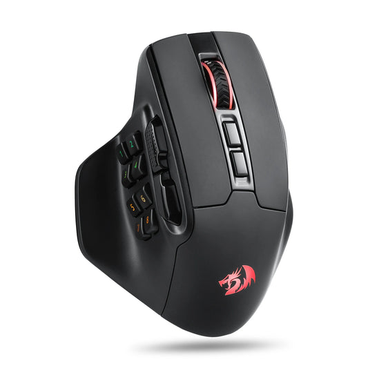 Redragon M811 PRO – Mouse Gamer Inalámbrico RGB con 15 Botones Programables y 10 Teclas Macro Laterales