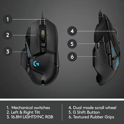 Logitech G502 LIGHTSPEED | Mouse Gamer Wireless – 11 Botones, 25K DPI, RGB Hero Sensor