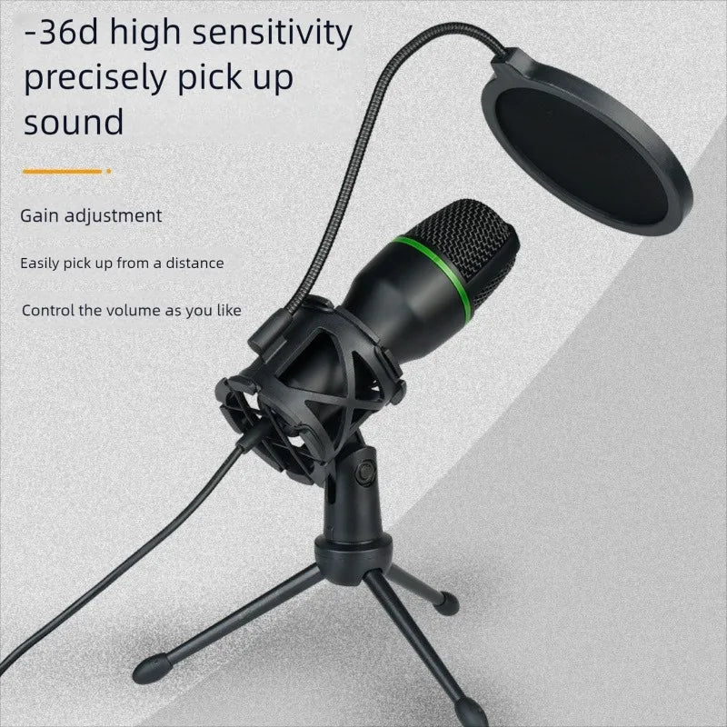 Micrófono Condensador USB/3.5mm para PC – Ideal para Gaming, Streaming y Karaoke