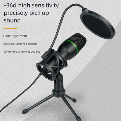 Micrófono Condensador USB/3.5mm para PC – Ideal para Gaming, Streaming y Karaoke