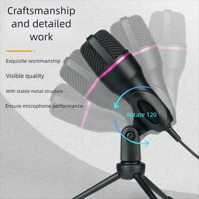 Micrófono Condensador USB/3.5mm para PC – Ideal para Gaming, Streaming y Karaoke