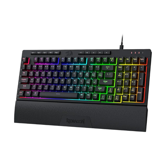 Redragon K515 SHIVA | Teclado Gamer RGB Membrana – 98 Teclas, Macros, Reposamuñecas Ergonómico