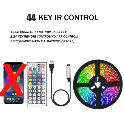 Tira LED RGB con Control por App y USB – Iluminación Personalizable para Setups Gamer, Vitrinas o Pared